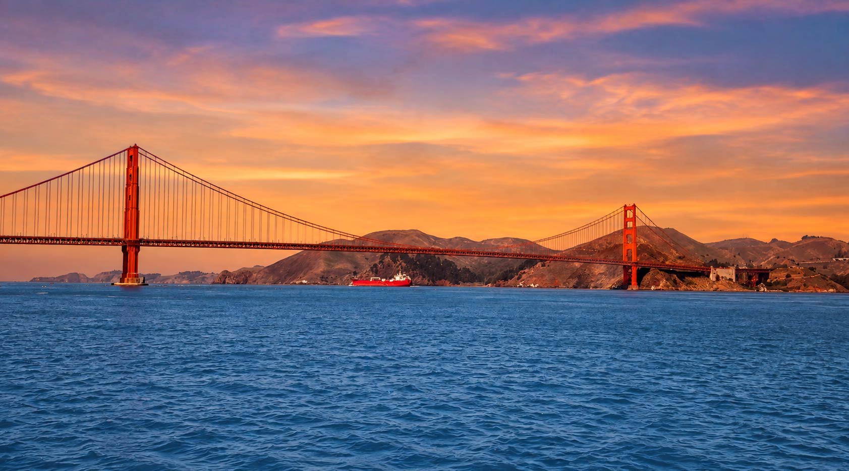 Golden hour sunset cruise on San Francisco Bay